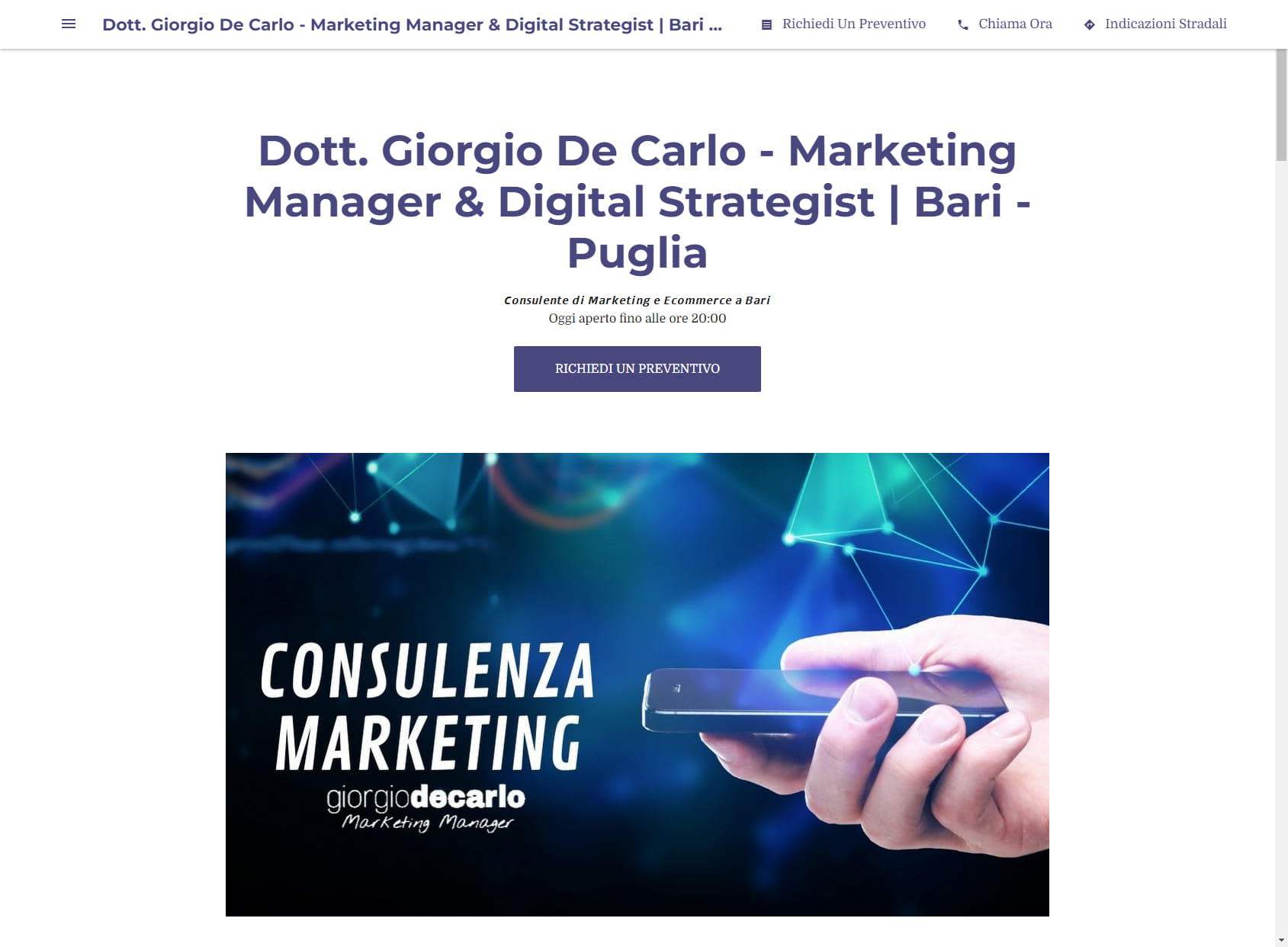 Dott. Giorgio De Carlo - Marketing Manager & Digital Strategist | Bari - Puglia
