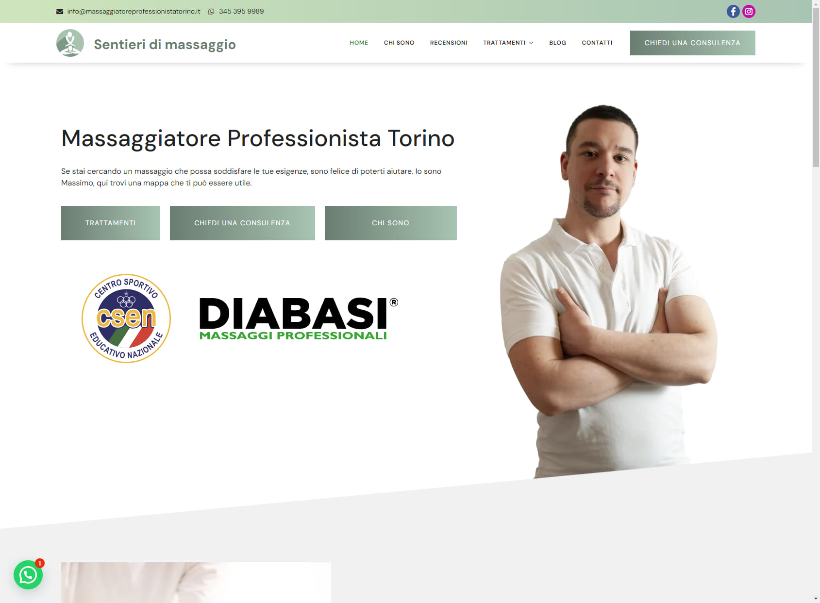 Massaggiatore Professionista Torino - Sentieri di Massaggio