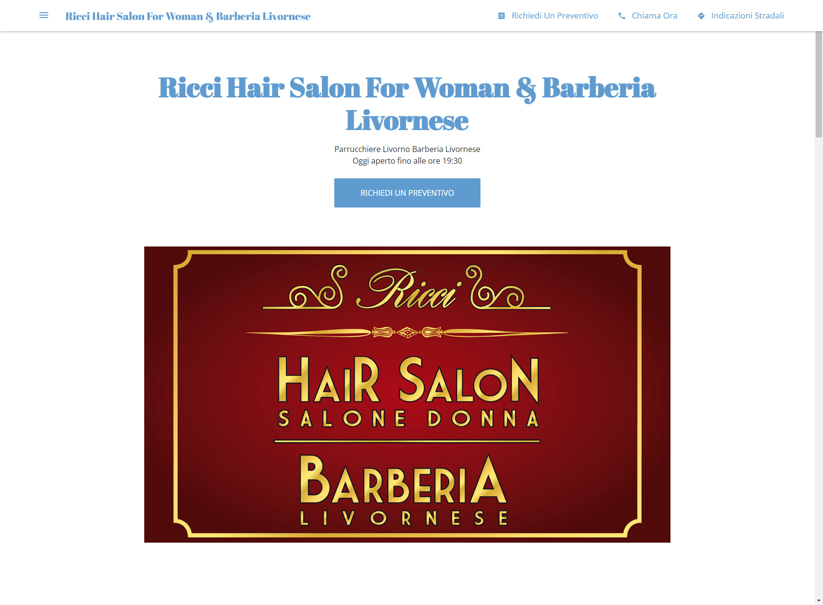 Ricci Hair Salon For Woman & Barberia Livornese