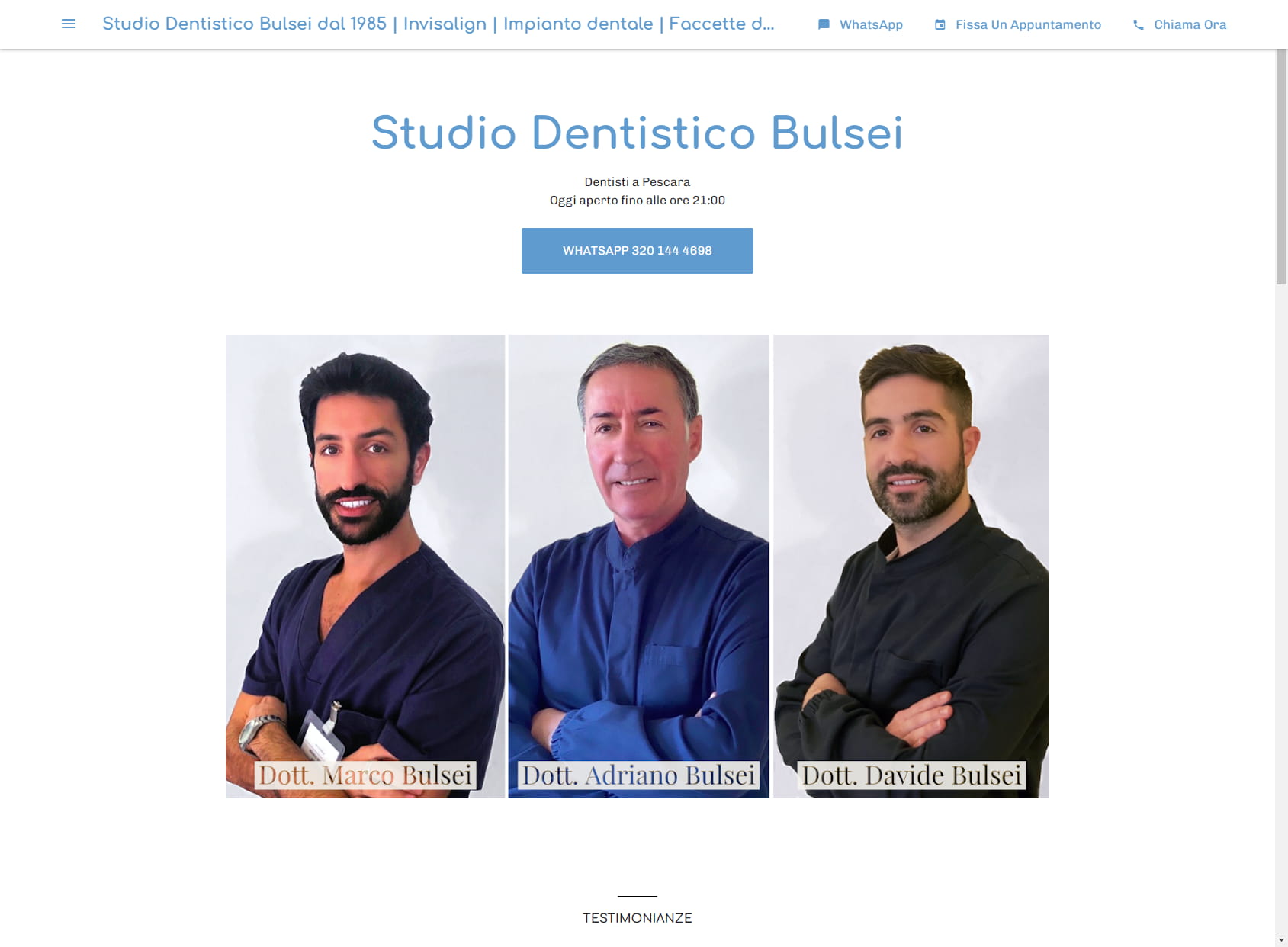 Studio Dentistico Bulsei dal 1985 | Invisalign | Impianto dentale | Faccette dentali