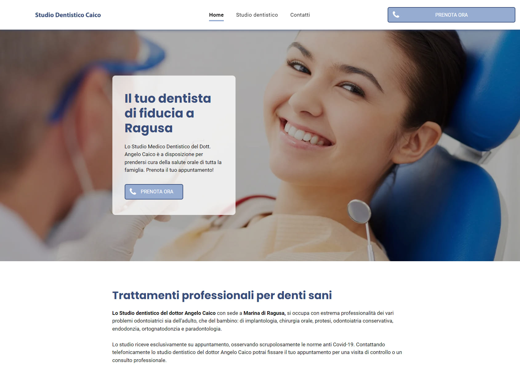 Dentista Ragusa Caico Dr. Angelo studio dentistico