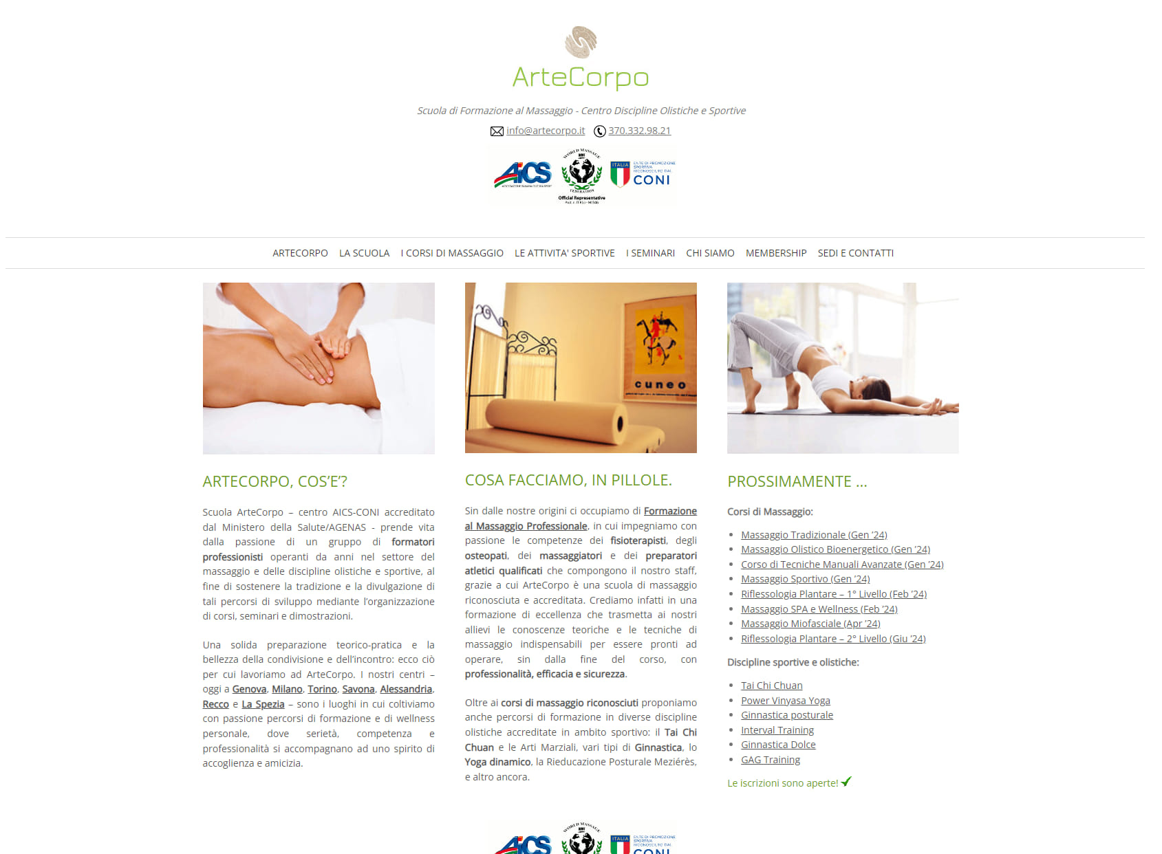 Scuola di Massaggio ArteCorpo - Corsi di Massaggio a Alessandria