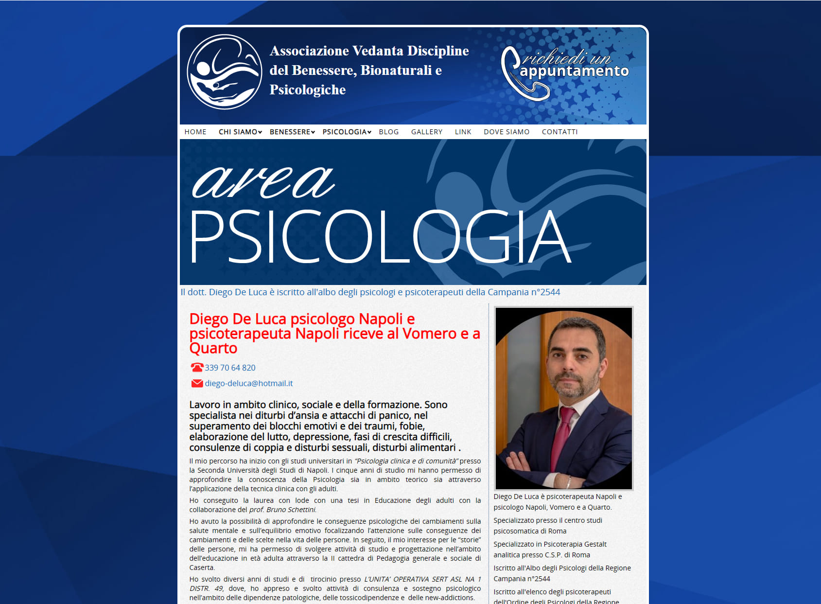 Dott. Diego De luca, Psicologo, psicoterapeuta Quarto, Pozzuoli, psicologo Napoli, vomero