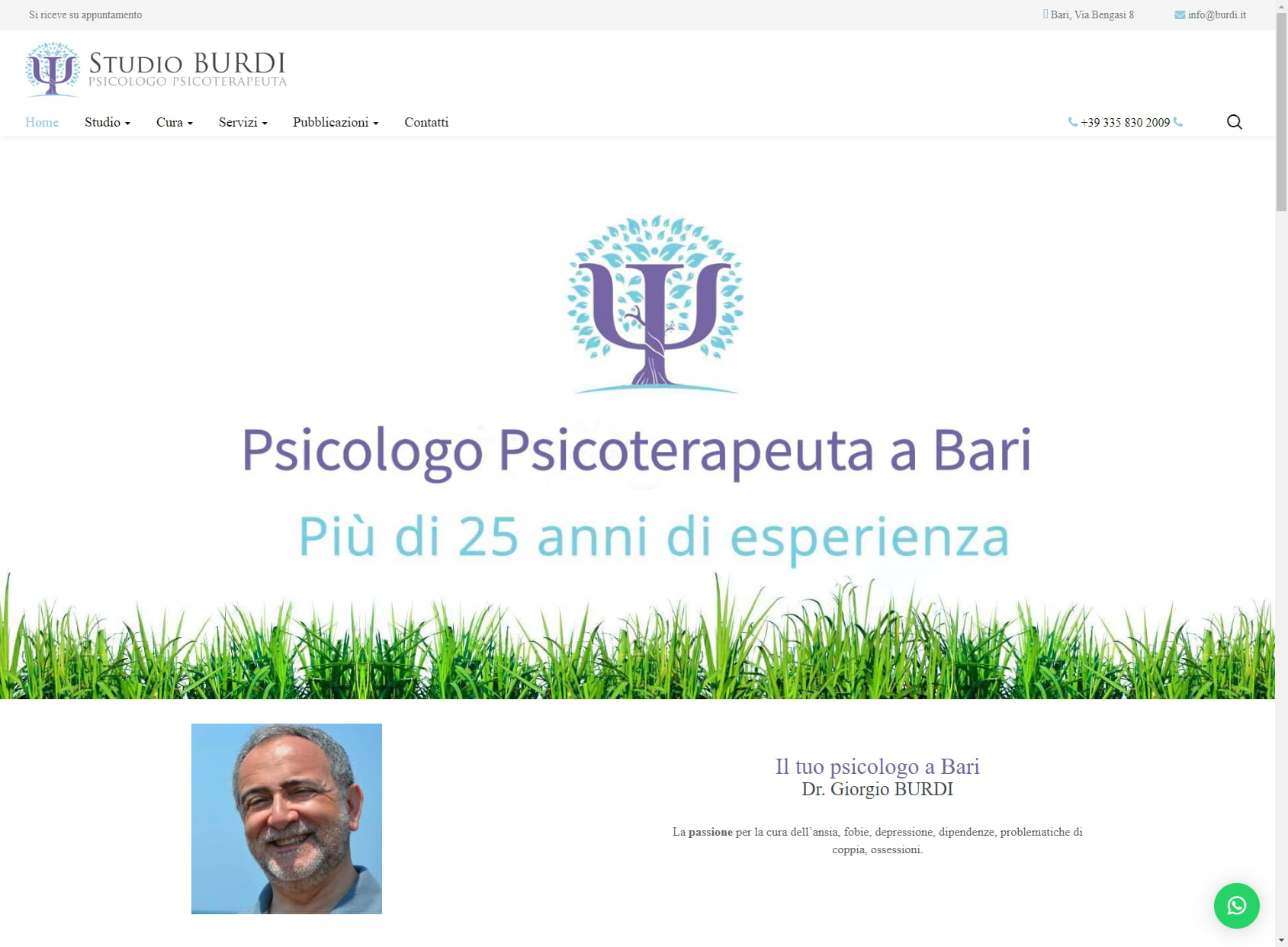 Psicologo Bari Studio BURDI Psicoterapeuta 25 Anni di Esperienza