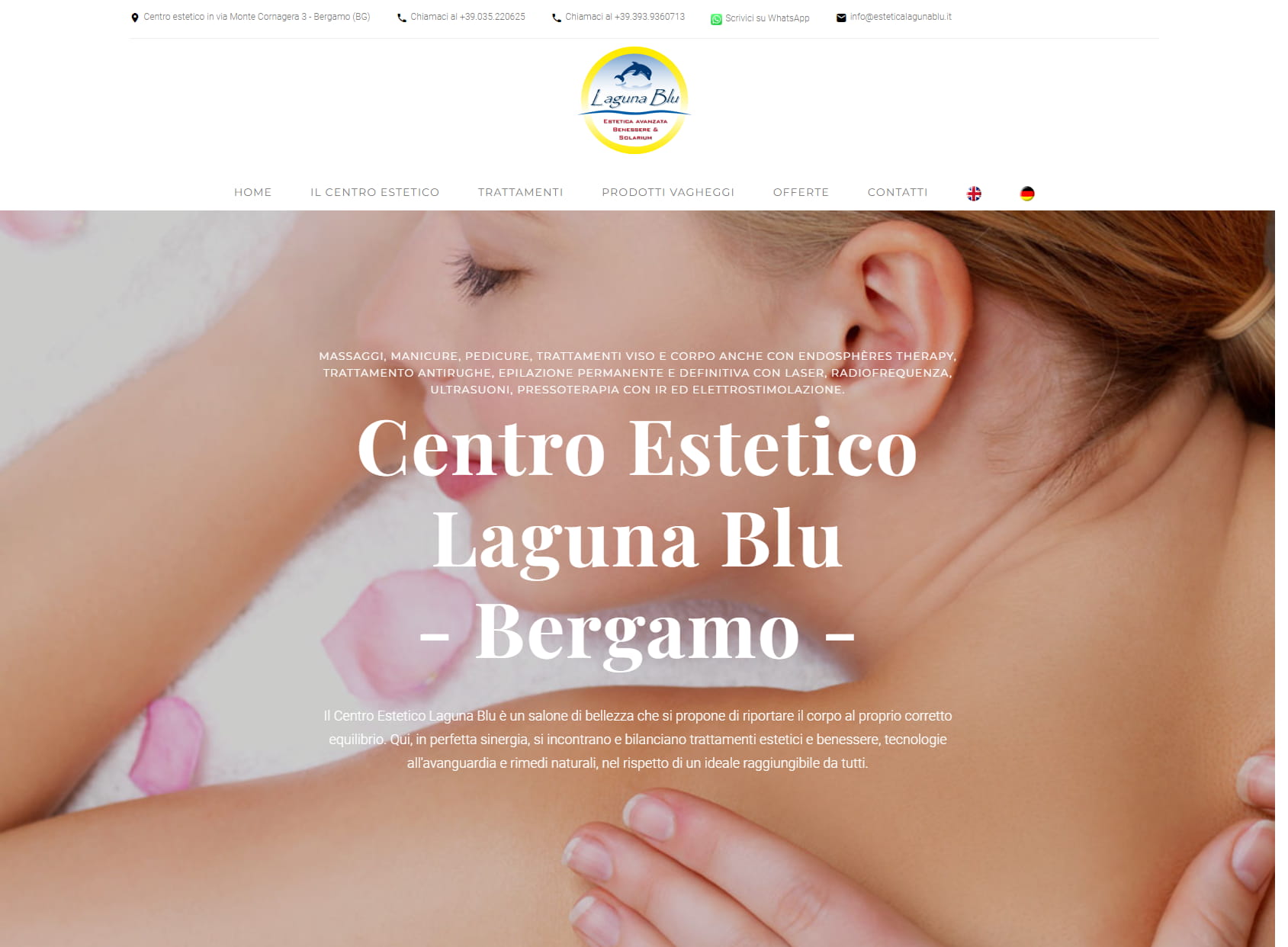 Centro Estetico Laguna Blu Epilazione permanente e definitiva con Laser a Diodo Trattamenti modellanti viso e corpo Bergamo