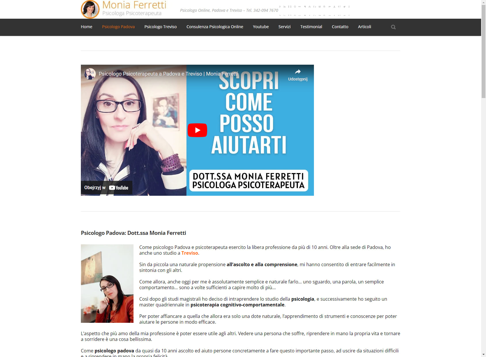 Psicologo Padova - Psicoterapeuta Dott.ssa Monia Ferretti
