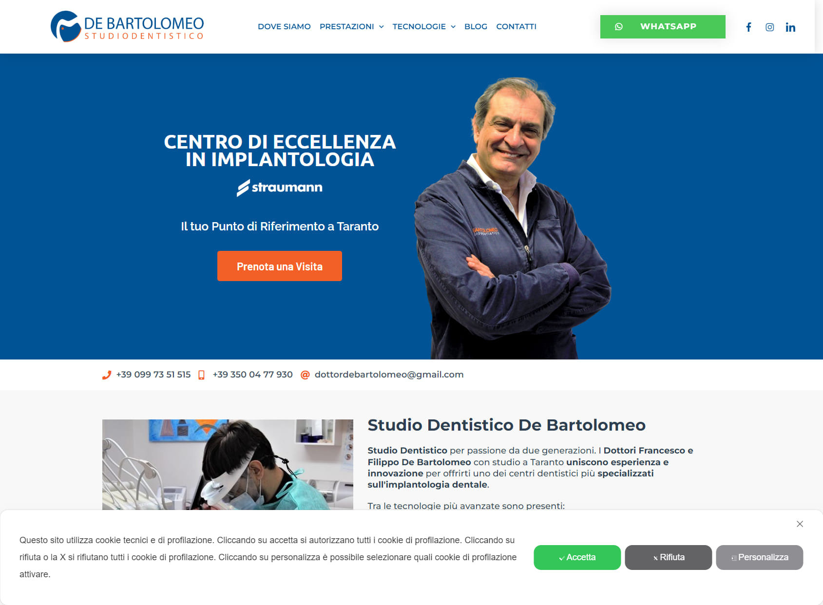 Studio Dentistico De Bartolomeo Taranto, Implantologia Straumann Taranto, Faccette Estetiche Taranto